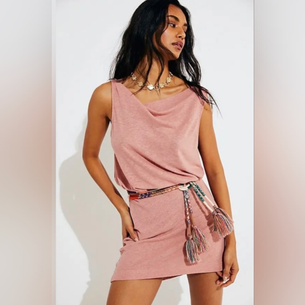 FREE PEOPLE FP BEACH Riviera Pink Mini Dress - size Large